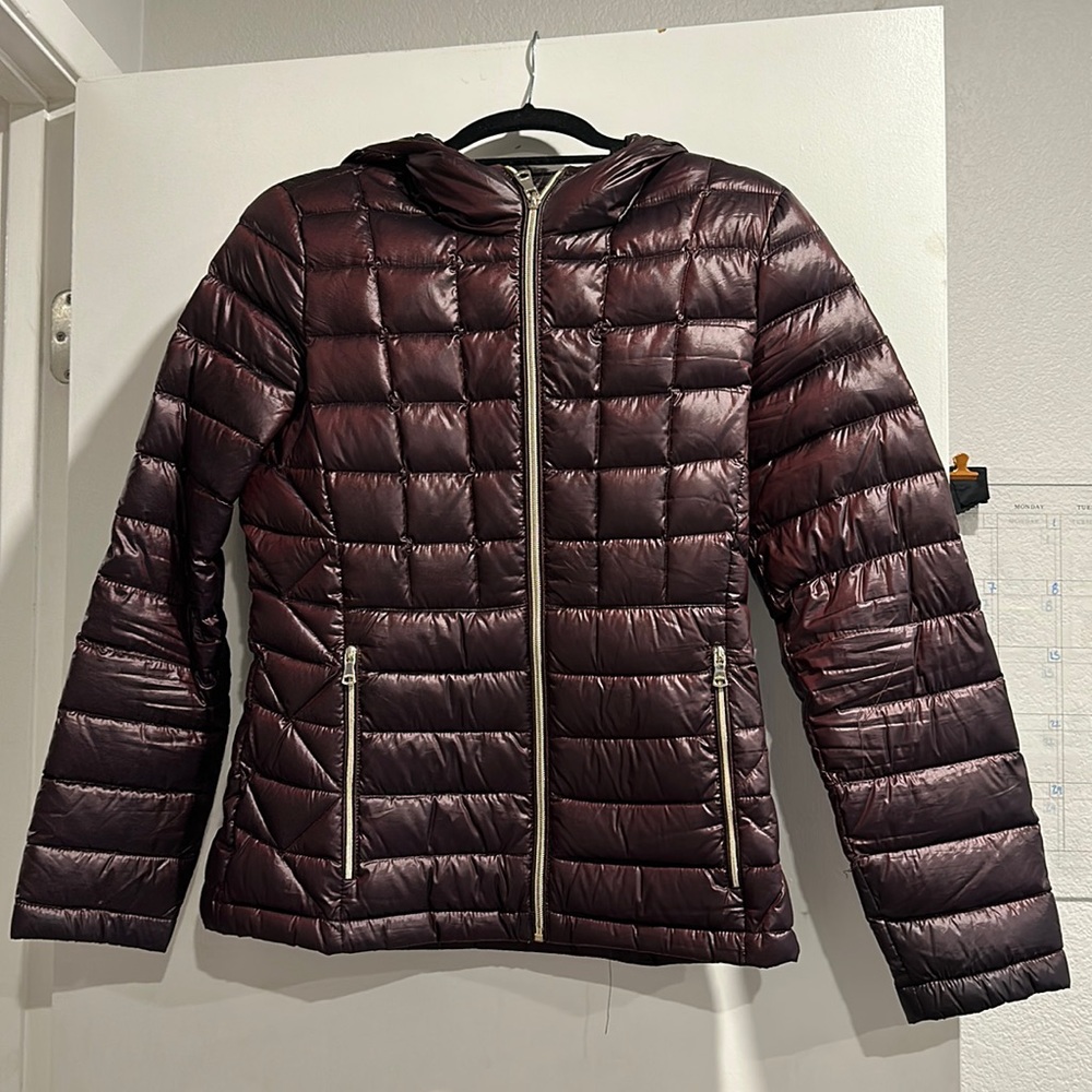 Calvin Klein Burgundy Puffer Jacket